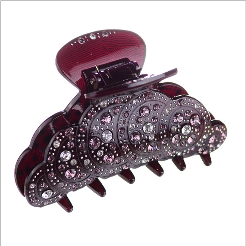 Полный горный хрусталь волосы когти ацетат Большой краб для длинных волос коготь