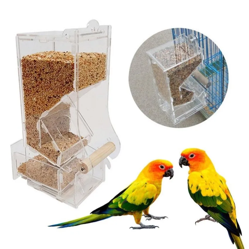 Lovebird канарейка вольер прозрачное окно открытый кормушка для птиц для кормления птиц контейнер для еды