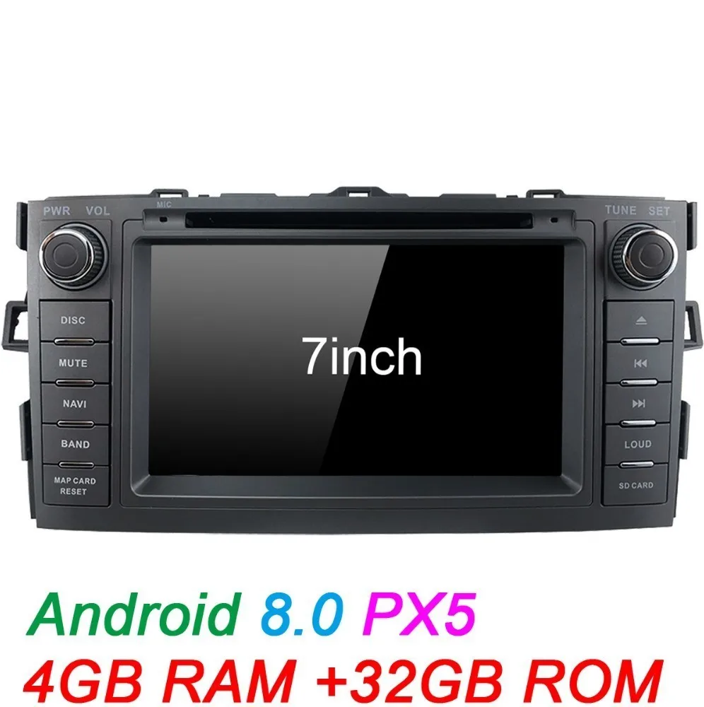 PX5 Для Toyota Auris 2008 2009 2010 2011 2012 автомобильный Android блок 2 Din радио gps DVD аудио стерео развлекательная мультимедийная система авто - Цвет: PX5