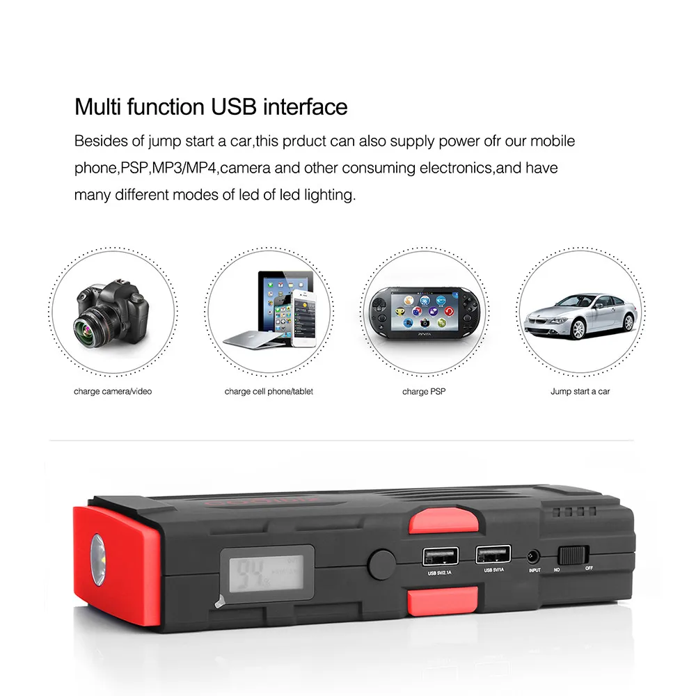 Автомобильный прыжок портативный автомобильный стартер 12 в двигатель аварийный