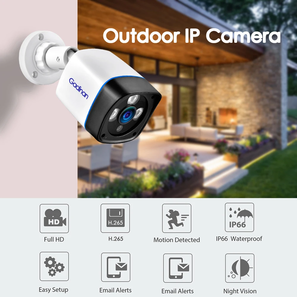 Камера видеонаблюдения Gadinan 5 МП 2592*1944 ONVIF IP 3 Мп 2 H.265 Xmeye Cloud POE|Камеры