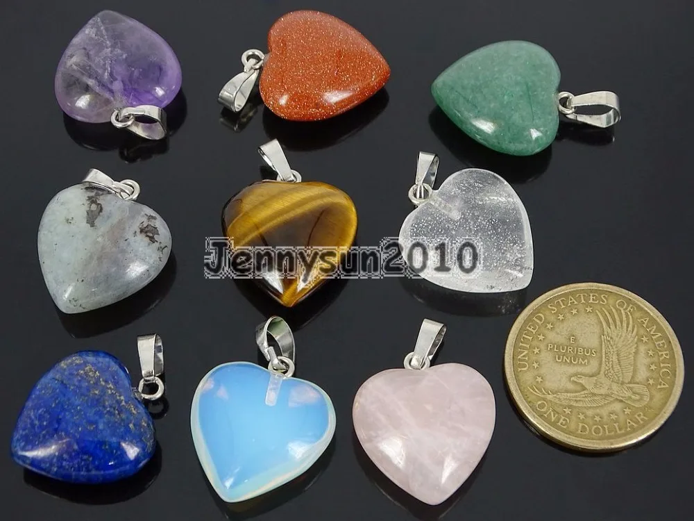 Натуральный кристалл камень драгоценные камни сердце рейки кулон для исцеления