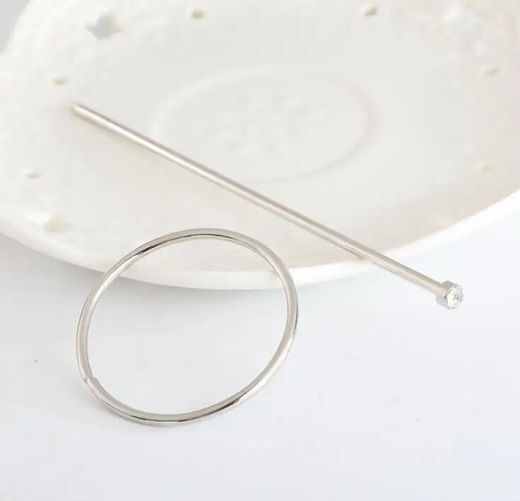 round silver Timlee H132 Модные Простые Сердце Звезда круглый дизайн имитация жемчуга металлические палочки для волос Заколки торговля аксессуарами для волос - Окраска металла: round silver