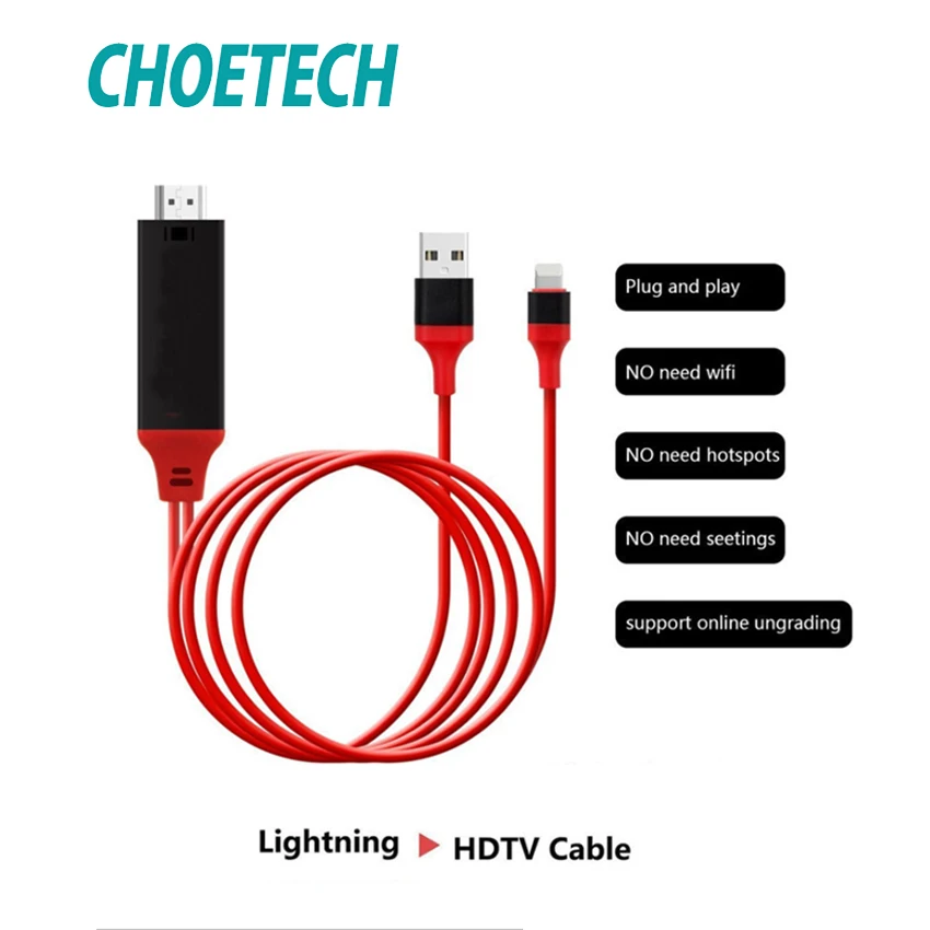 CHOETECH 1080 P к HDMI кабели HD конвертер адаптер usb кабель tv цифровой AV для iPhone/ipad IOS|Кабели