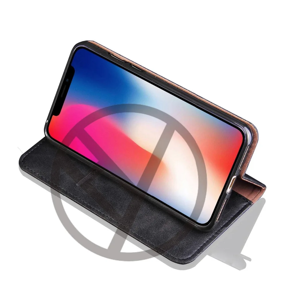 best quality Luxury Case For iPhone XS MAX Phone Leather Flip Wallet Magnetic Cover With Card Holder Book Red Black Brown | Мобильные