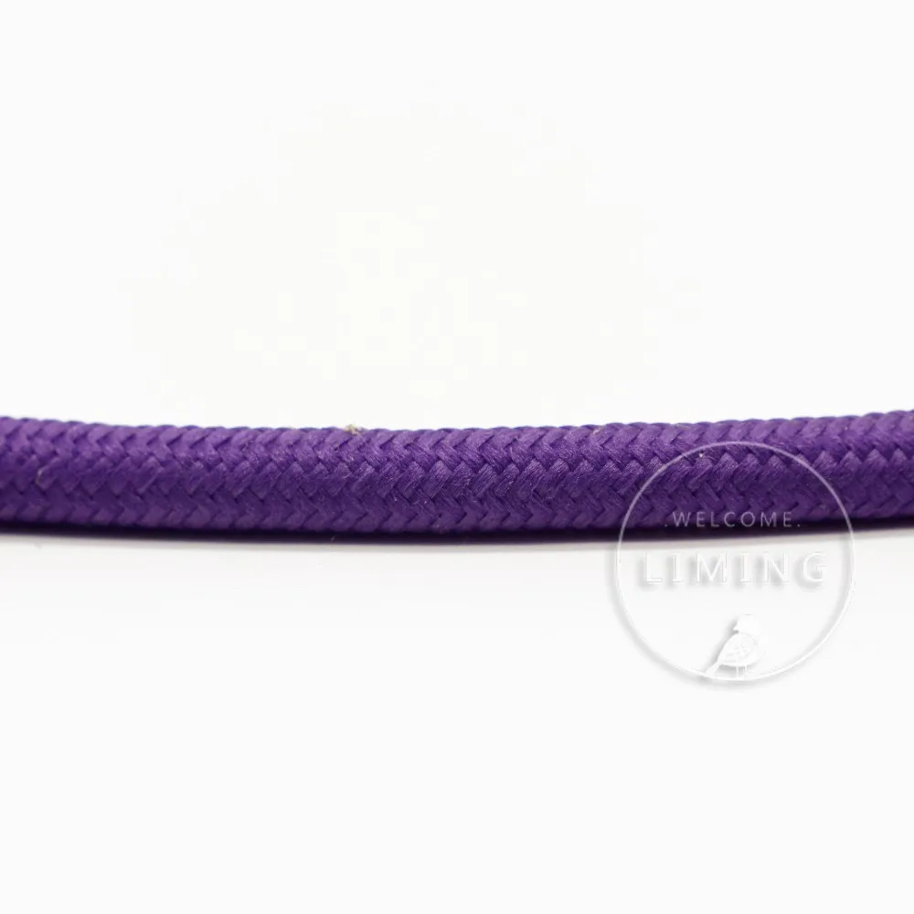 Purple 2*0,75 10 м/лот Edison текстильный кабель, тканевый провод для люстры подвесные провода ламп плетеная ткань Электрический кабель Винтаж лампы шнур - Цвет: Purple