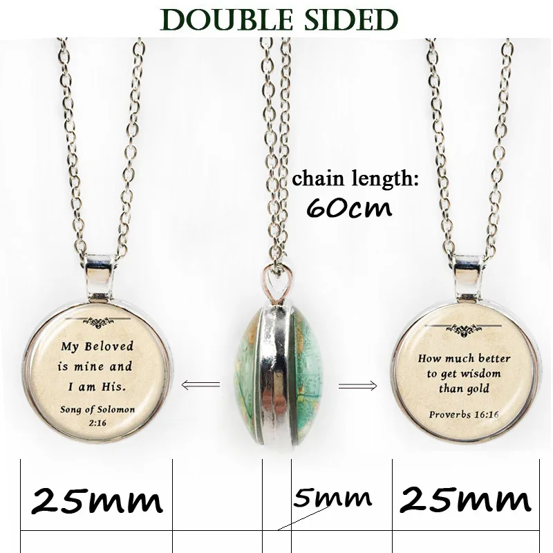 Christian pendant art picture Faith Bible necklace inspiration quote Jesus jewelry long glass cabochon | Украшения и аксессуары