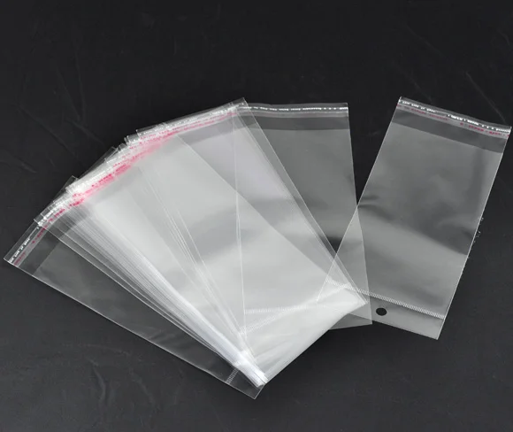 

DoreenBeads Clear Self Adhesive Seal Plastic Bags W/Hang Hole 20x9cm (Usable space 15x9cm), 200PCs (B14824)