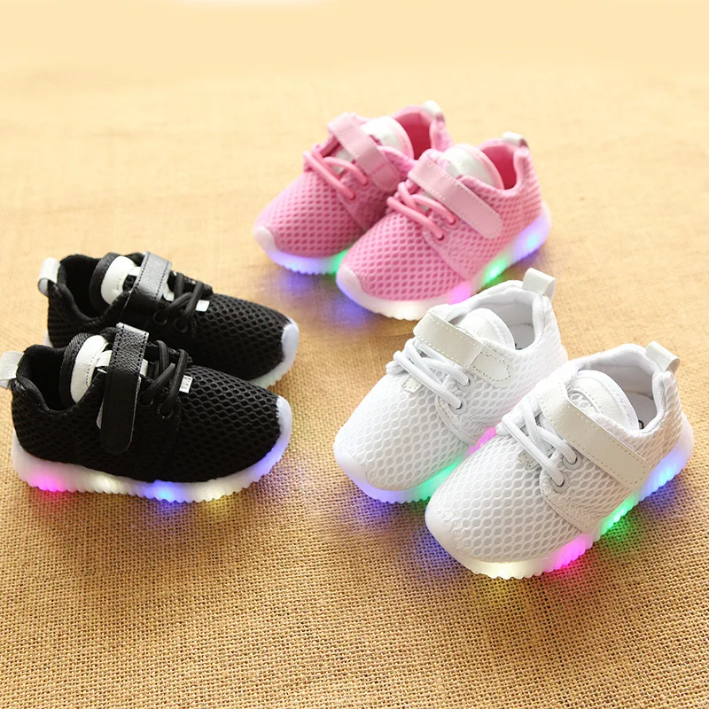 2017 new Eur 21-30 kids fashion shoes with led light up luminous glowing sneakers toddler boys girls sneaker | Детская одежда и