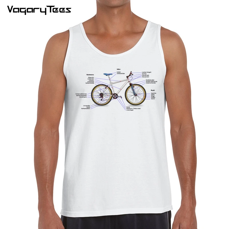 2022 Fashion bikeing Design Anatomy Mechanic Bicycle Unisex Tank top Basic O-Neck Hipster vest