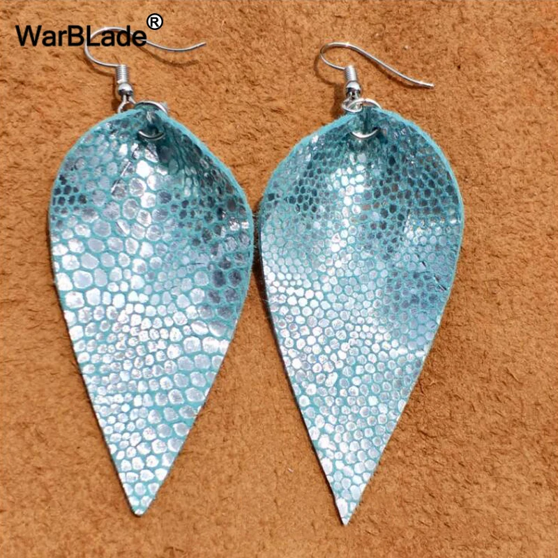 

WarBLade 10 Pair Fashion Leaf Animal Leather Drop Earrings Women Bohemia Long Dangle Earring Teardrop Statement Jewelry Gift