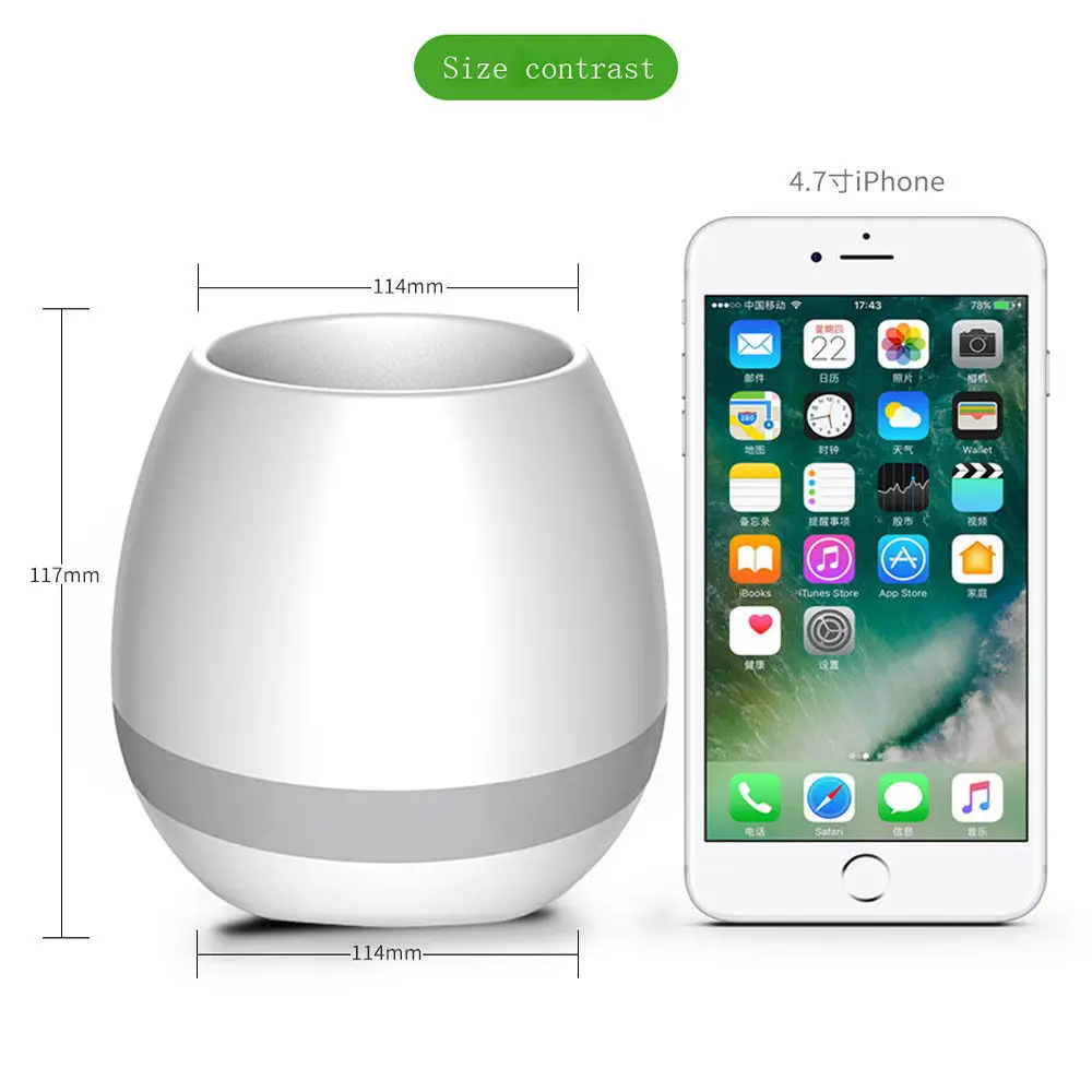 Новинка Bluetooth Smart Music Flower-pots Красочные легкие офисные домашние вазы