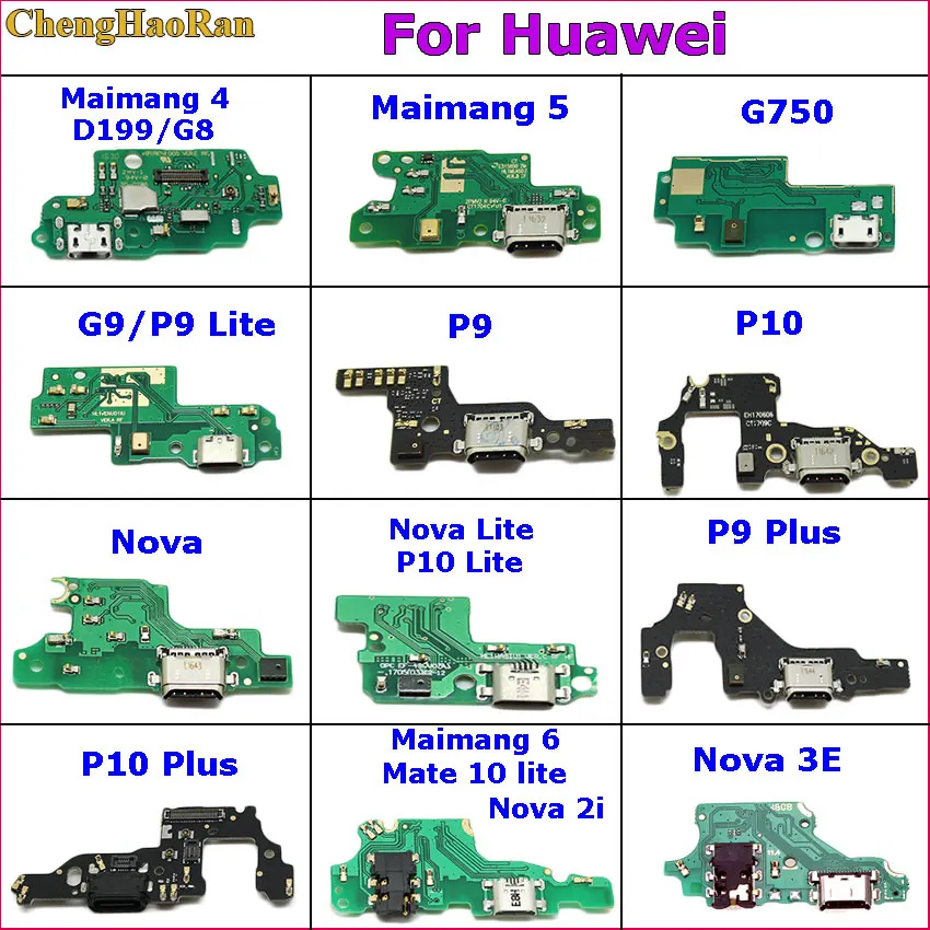 ChengHaoRan USB зарядный порт док-разъем гибкий кабель для Huawei maimang 4 5 6 G750 G9 P9 Lite P10 plus Nova 3E