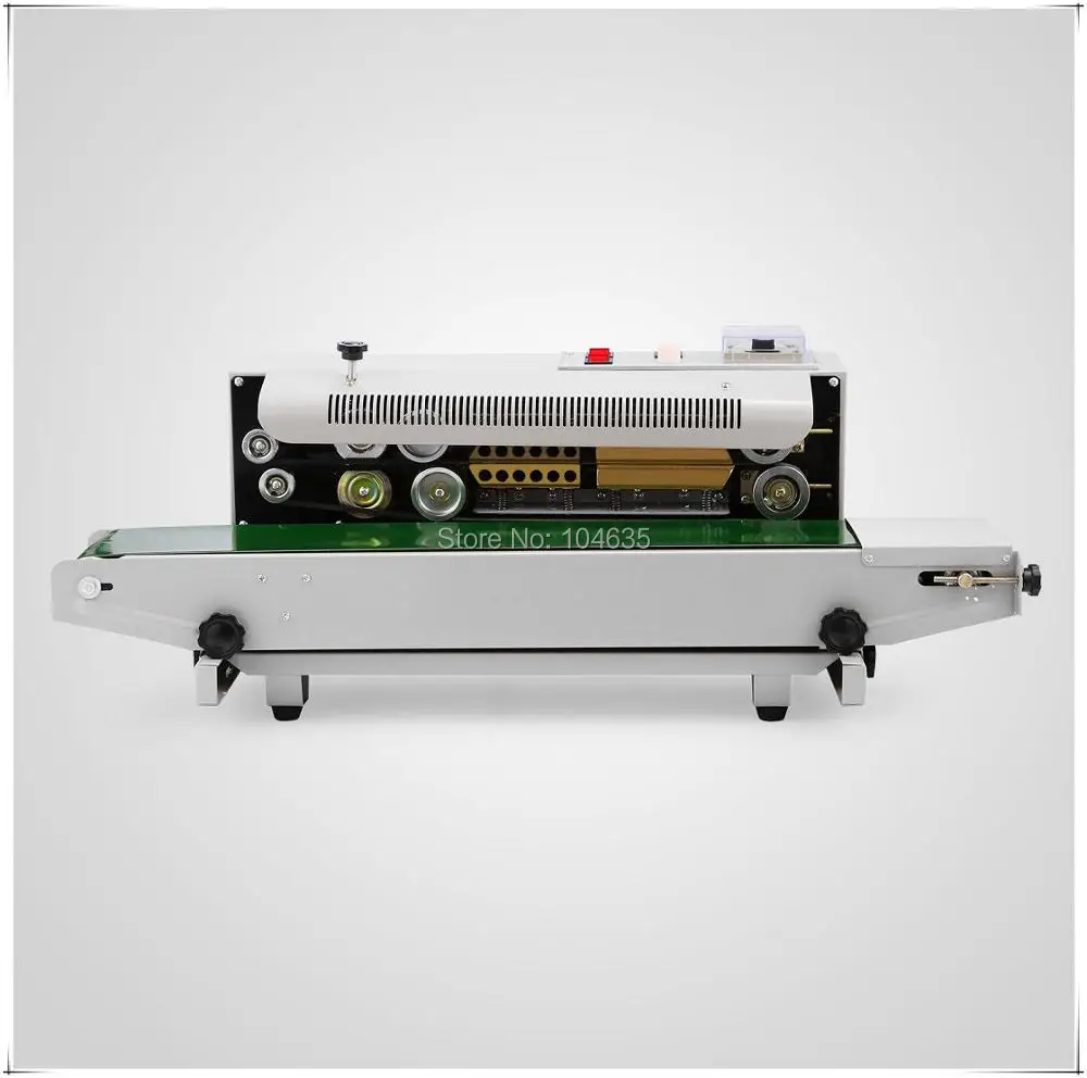 

Horizontal Automatic continuous sealing machine heat bag band sealer machine FR900 Aluminum foil plastic bag sealing machine