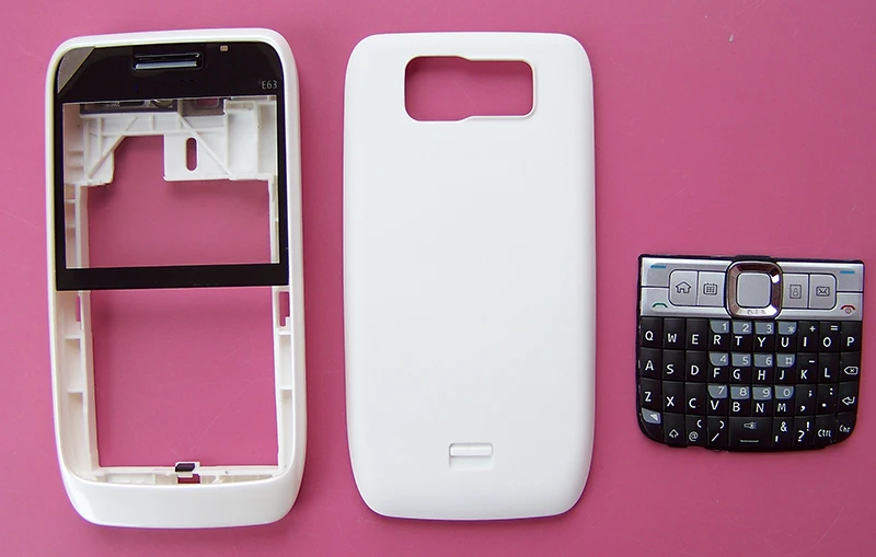 Белый черный чехол с полной крышкой корпуса клавиатуры для Nokia E63 отверткой