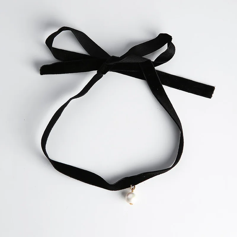 2019 модное простое винтажное бархатное ожерелье с подвеской из искусственного