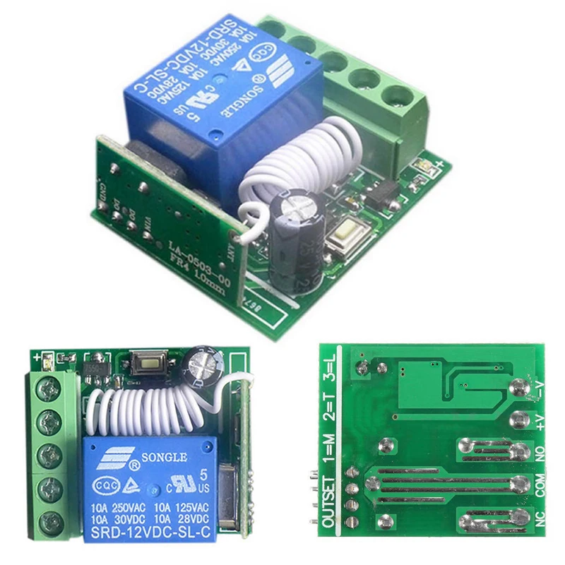 Умный дом DC 12V 220V 10A 1 Ch беспроводной Радиочастотный пульт дистанционного управления приемник реле 315/433 MHz канал гетеродина