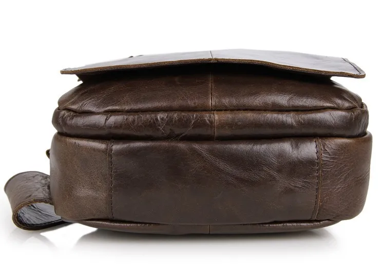 Высококачественная Мужская винтажная нагрудная сумка из натуральной кожи