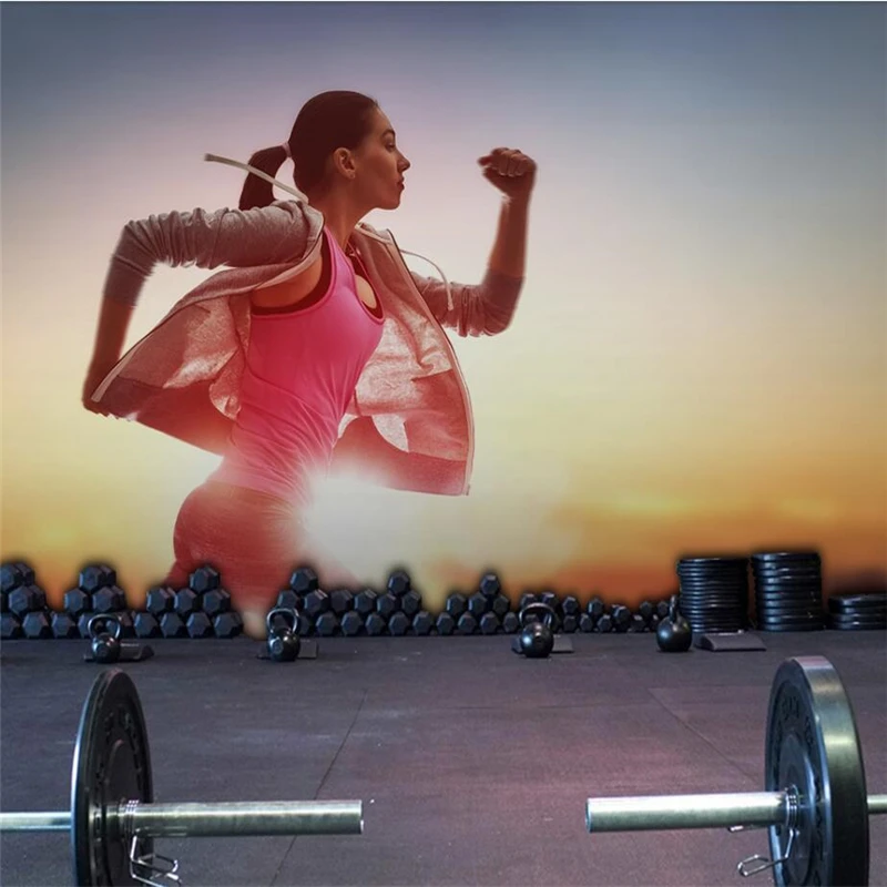 Wellyu Открытый Бег красивый фитнес фон Большое Настенное панно на заказ зеленые