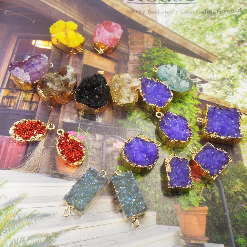 Новинка лидер продаж подвеска из натуральной друзы ручной работы асимметричная