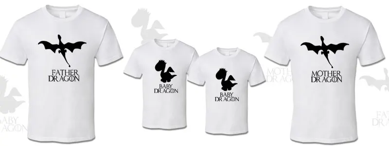 fashion t shirt family matching clothes dragon mother father baby girl boy print cotton kids mommy and me summer look child
