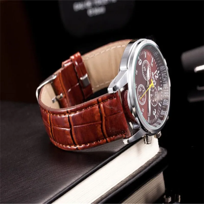 

Military Business Watches Men Brand Luxury Sport Relogio Masculino Retro Crocodile Leather Band Alloy Quartz Wrist Watch #D