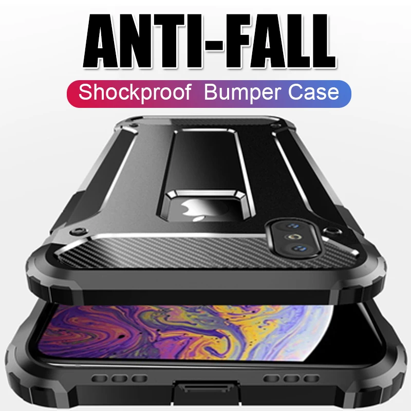 Luxury Armor Shockproof Case On The For IPhone 8 7 6 6s Plus Silicone Cover X XR XS Max Protector |