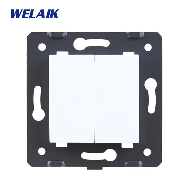WELAIK EU-standard DIY-запчасти-настенная розетка-части-без стекла-панель A8BKW/B - Цвет: White