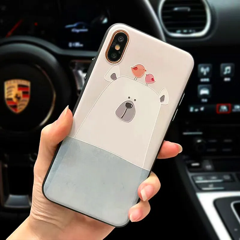 Прекрасный мультфильм животных чехол для iphone х Чехол Мягкий силиконовый