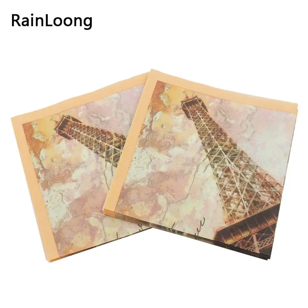 [Rainloong] башня Бумага салфетки Роза Праздничная& вечерние ткани с цветочными украшениями Guardanapo 33 см* 33 см 20 шт./упак./лот - Цвет: as picture