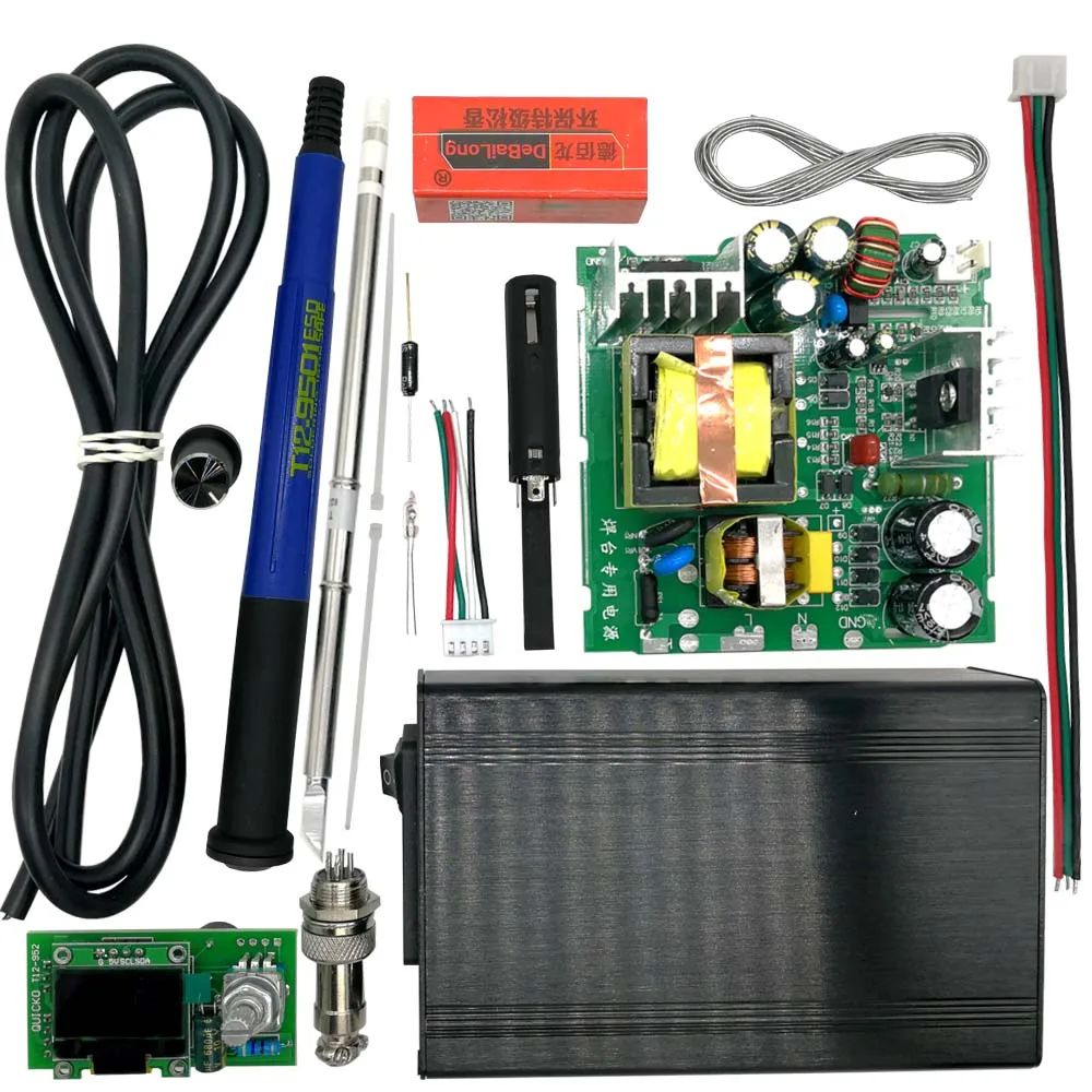 QUICKO STC T12 OLED цифровая паяльная станция DIY комплекты контроллер температуры Новая версия с 9501 рукояткой переключатель вибрации