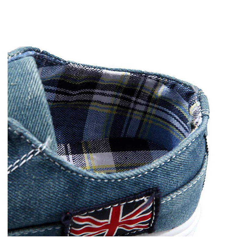 Мода 2017 г. Для мужчин повседневная обувь Джинсовая парусиновая джинсовая