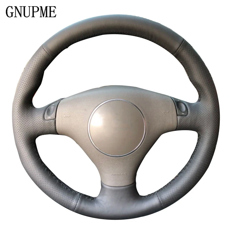 GNUPME черный чехол для руля ручной работы из искусственной кожи рулевого колеса