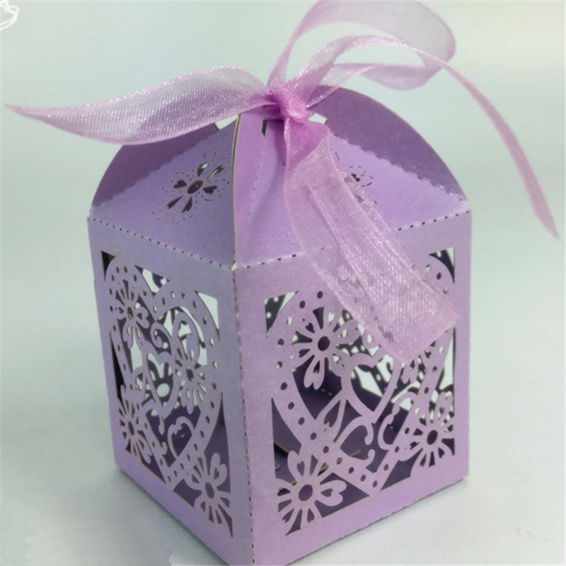 

10 pieces/set of wedding gift decoration storage box birthday party wedding candy box love hollow decoration
