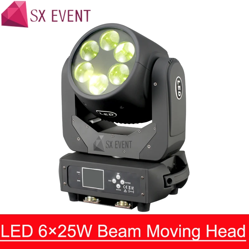 Светодиодный 6x25W Луч Moving головной светильник 6x25 Вт светодиодный Ultimate вращение