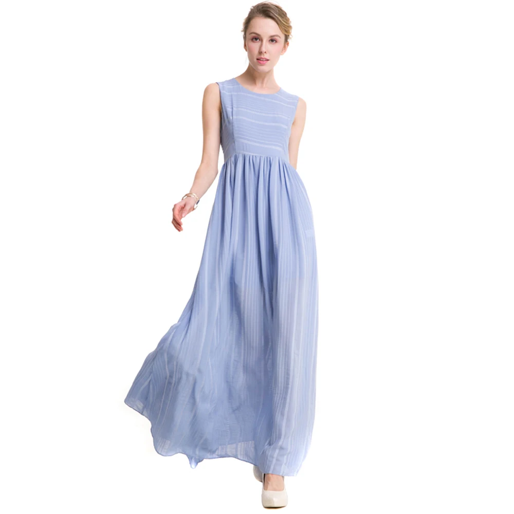 Женское платье до щиколотки синее или фиолетовое большого размера Деловая