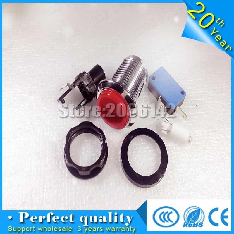Бесплатная доставка хромированный с подсветкой 12 В светодиодный кнопка для