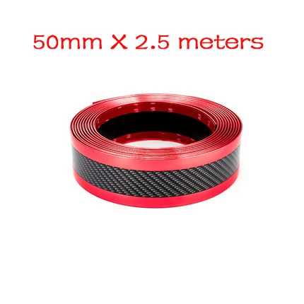 Red 5cm x 2.5meters Защитные накладки на пороги для автомобиля, наклейки на бампер для автомобиля, Стайлинг для Mitsubishi Eclipse Cross, аксессуары - Цвет: Red 5cm x 2.5meters