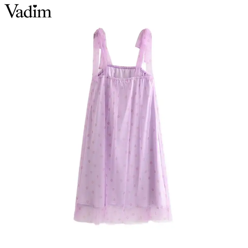 Vadim милый Женский сетчатый Пэчворк платье без рукавов регулируемый галстук