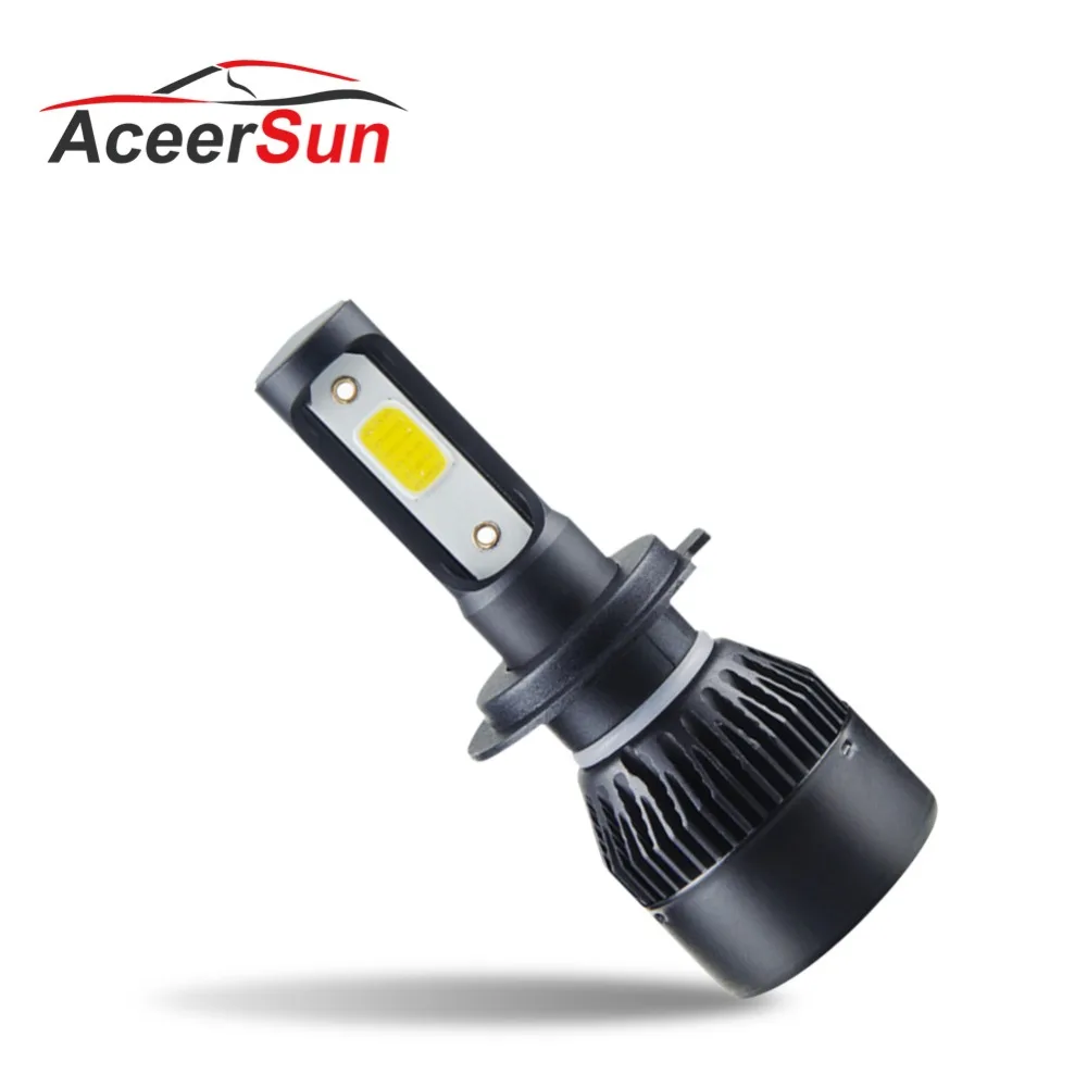 1 шт. светодиодный противотуманных фар 4300K 6500K H7 COB 72W фары для 8000LM 12V 24V H1 H8 H9 H11 9005 9006