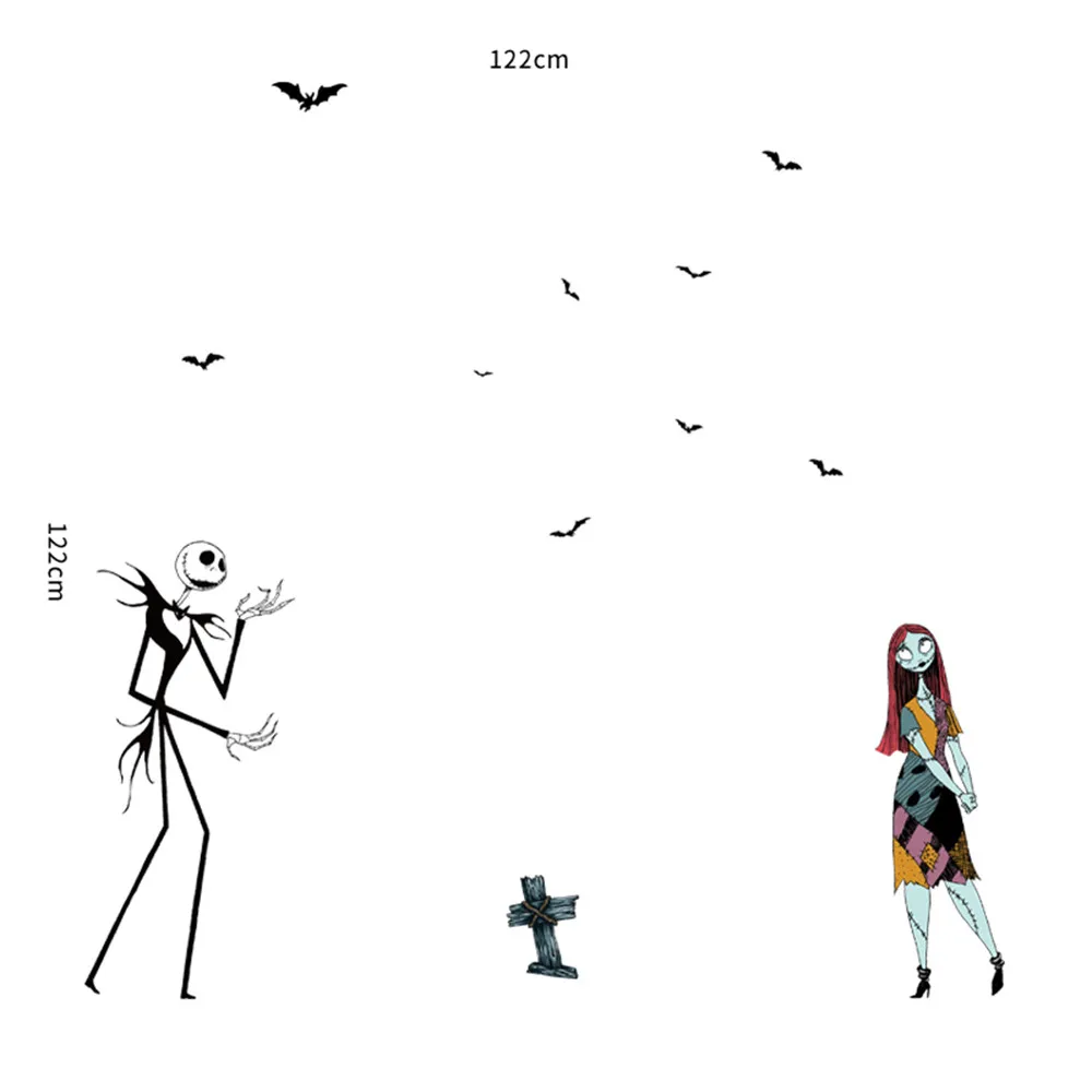 Halloween Witch Background Decorated Home Living Room Bedroom Wall Stickers Grim Reaper pegatinas de pared 18Sep | Дом и сад