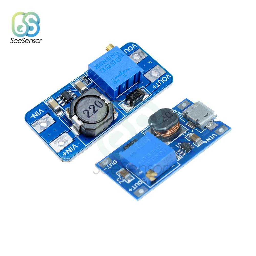 MT3608 DC регулируемый Повышающий Модуль 2A с Φ модулем 2 в 24 до 5 В 9 12 28 в|Детали и