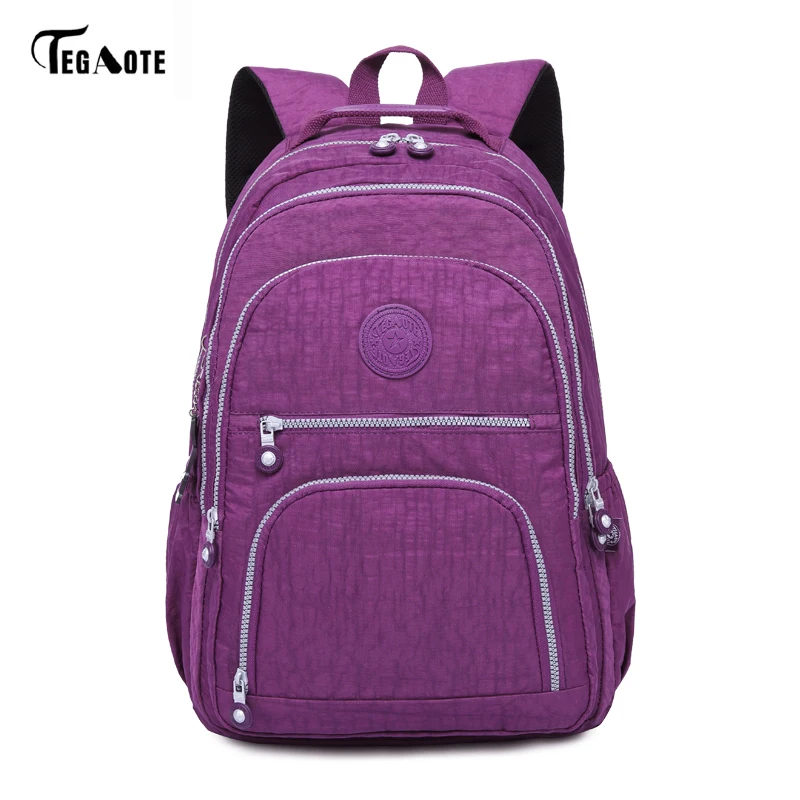 TEGAOTE, классический рюкзак для девочек-подростков, Mochila Feminina, женские школьные рюкзаки, нейлоновый водонепроницаемый повседневный рюкзак для ноутбука, женский рюкзак