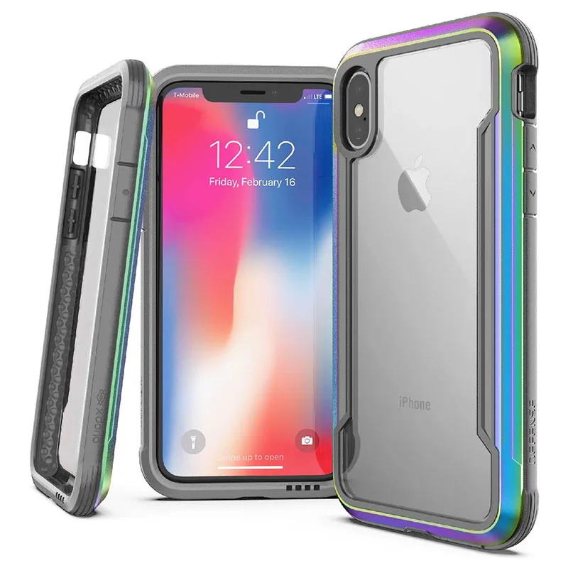 Iridescent X-doria чехол для телефона для iPhone XR XS Max защита щит военный класс падение протестированный чехол для iPhone X XS Max Capa Coque - Цвет: Iridescent