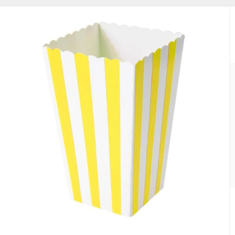 12 шт. лидер продаж многоцветная коробка с полосками для конфет попкорна