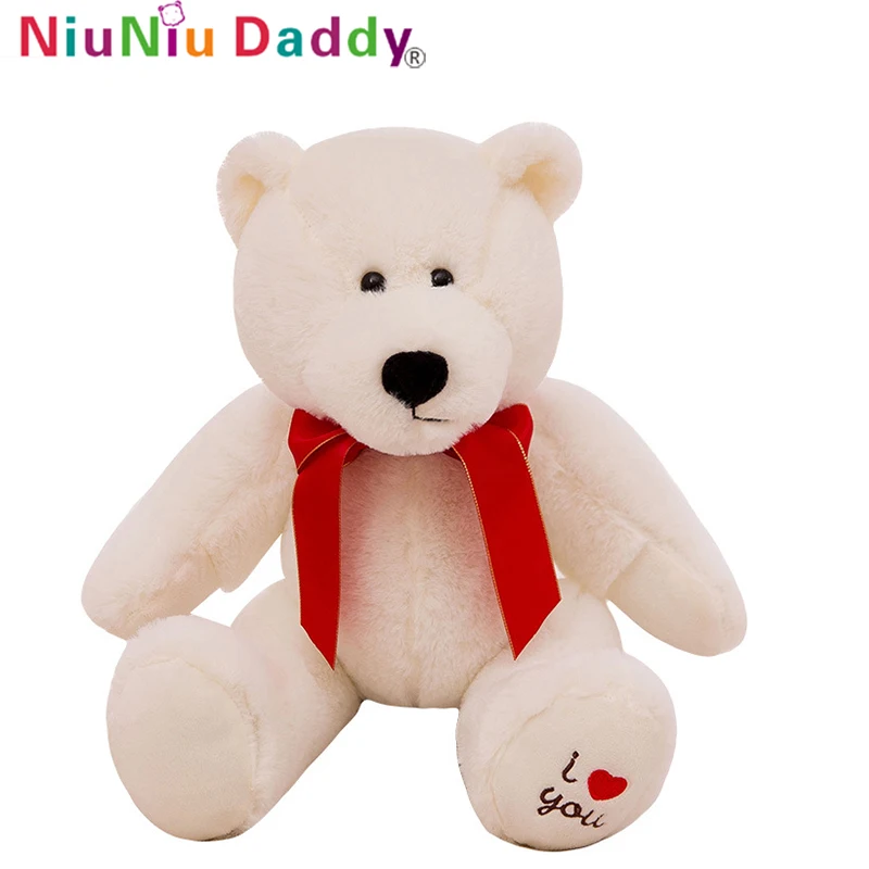 Niuniu Daddy игрушка полярный медведь белый красный милый галстук бабочка I Love You