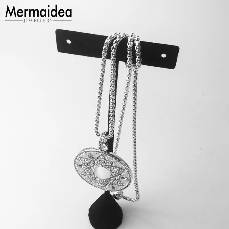 Pendant White Opal Ornament 2020 Fashion Trendy Jewelry silver plated Bijoux Necklace Accessories Gift For Woman | Украшения и