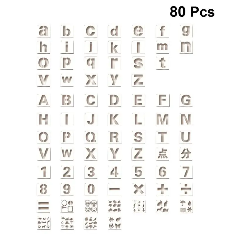 80 шт. трафареты с символами алфавита шаблон живопись Скрапбукинг тиснение