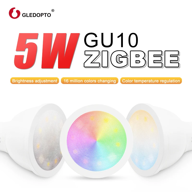 Светодиодная лампа ZIGBEE gu10 RGB + CCT 5 Вт умная светодиодная двойсветильник белый свет