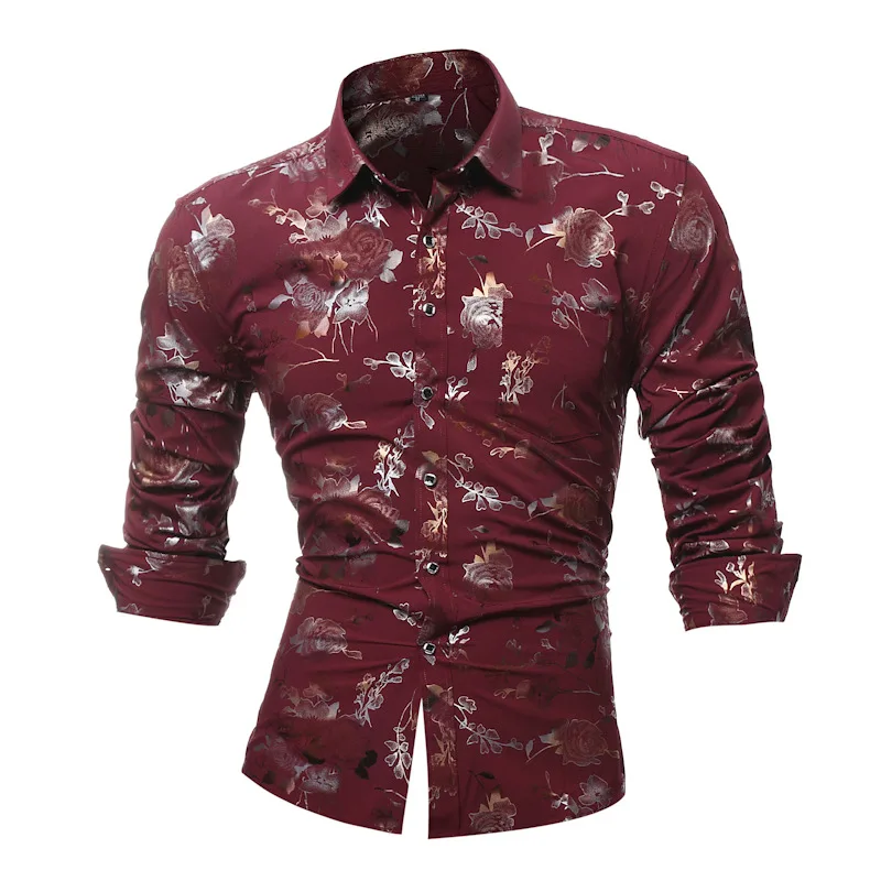 2018 мужские модные фирменные повседневные Бизнес slim fit Мужчины рубашка camisa